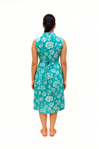 TUNIC COLLAR PATTERN - LILY - SEA GREEN - 201Fa