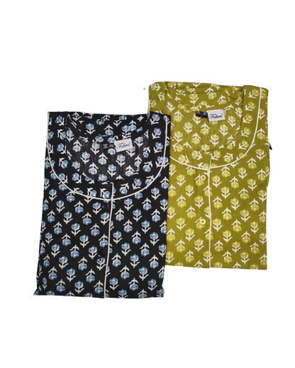 PAJAMA SET FRONT BUTTON COTTON 2XL - PJFBB6