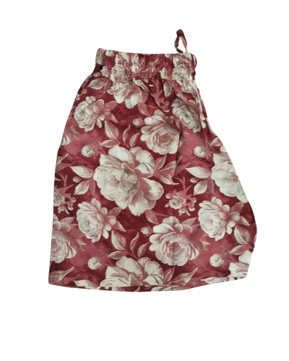 RAYON SHORTS ROSE PRINT - DARK PASTEL RED - SHR03