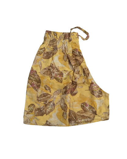 RAYON SHORTS LEAF PRINT - GOLDEN YELLOW - SHR07