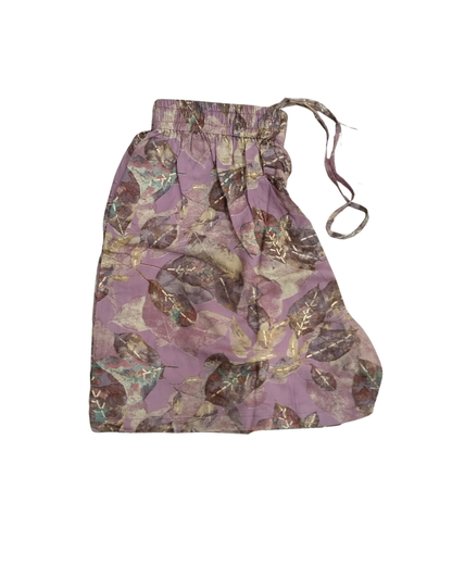 RAYON SHORTS LEAF PRINT - WARM LAVENDER - SHR08
