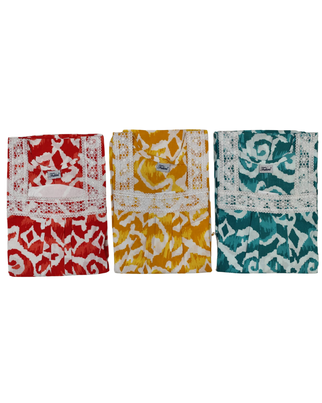 A - line Lace pattern Gown - Abstract print - Pink, Orange Yellow & Green - 550LQ04