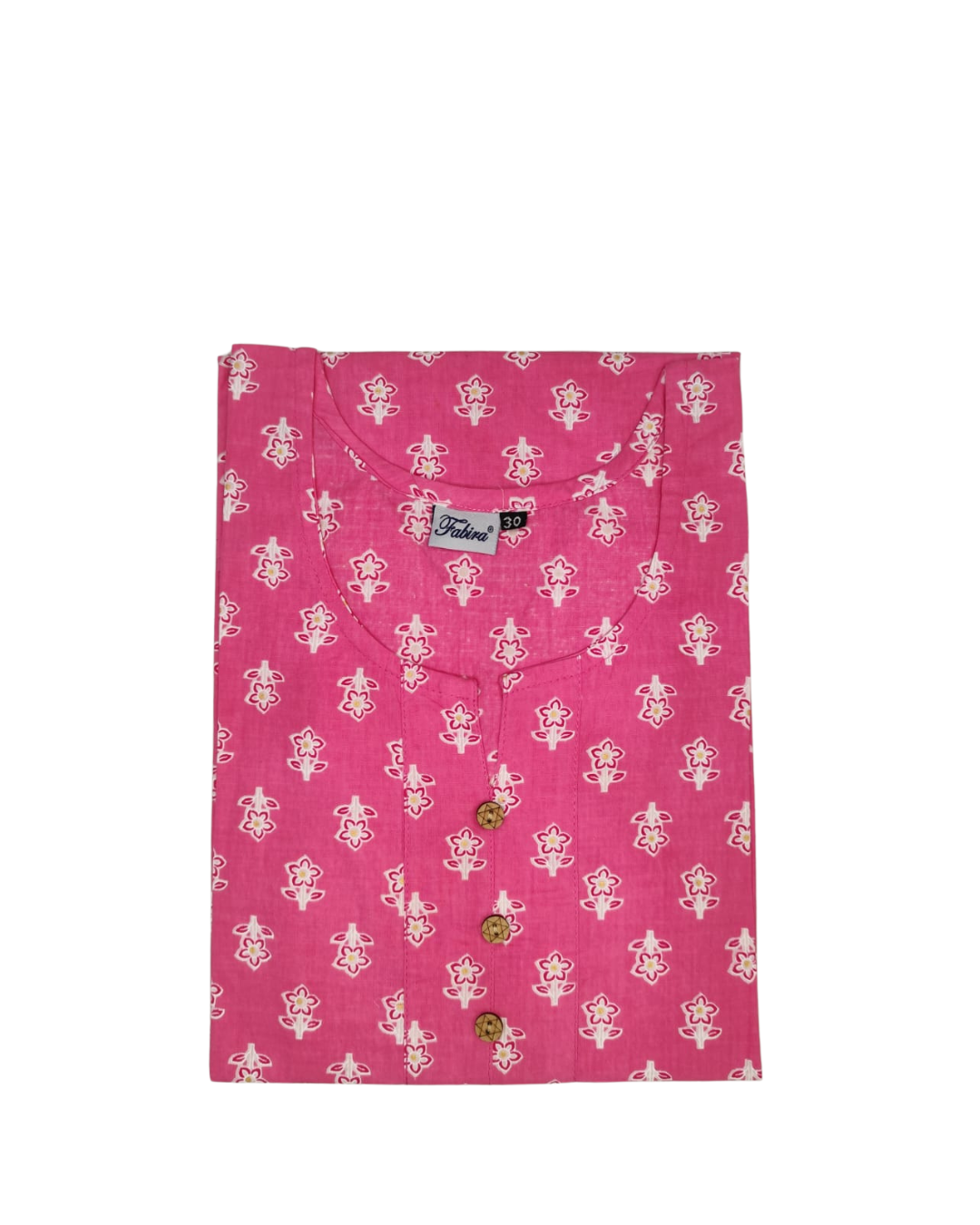 Cotton Short Top - Buti Print - Pink - 205S15