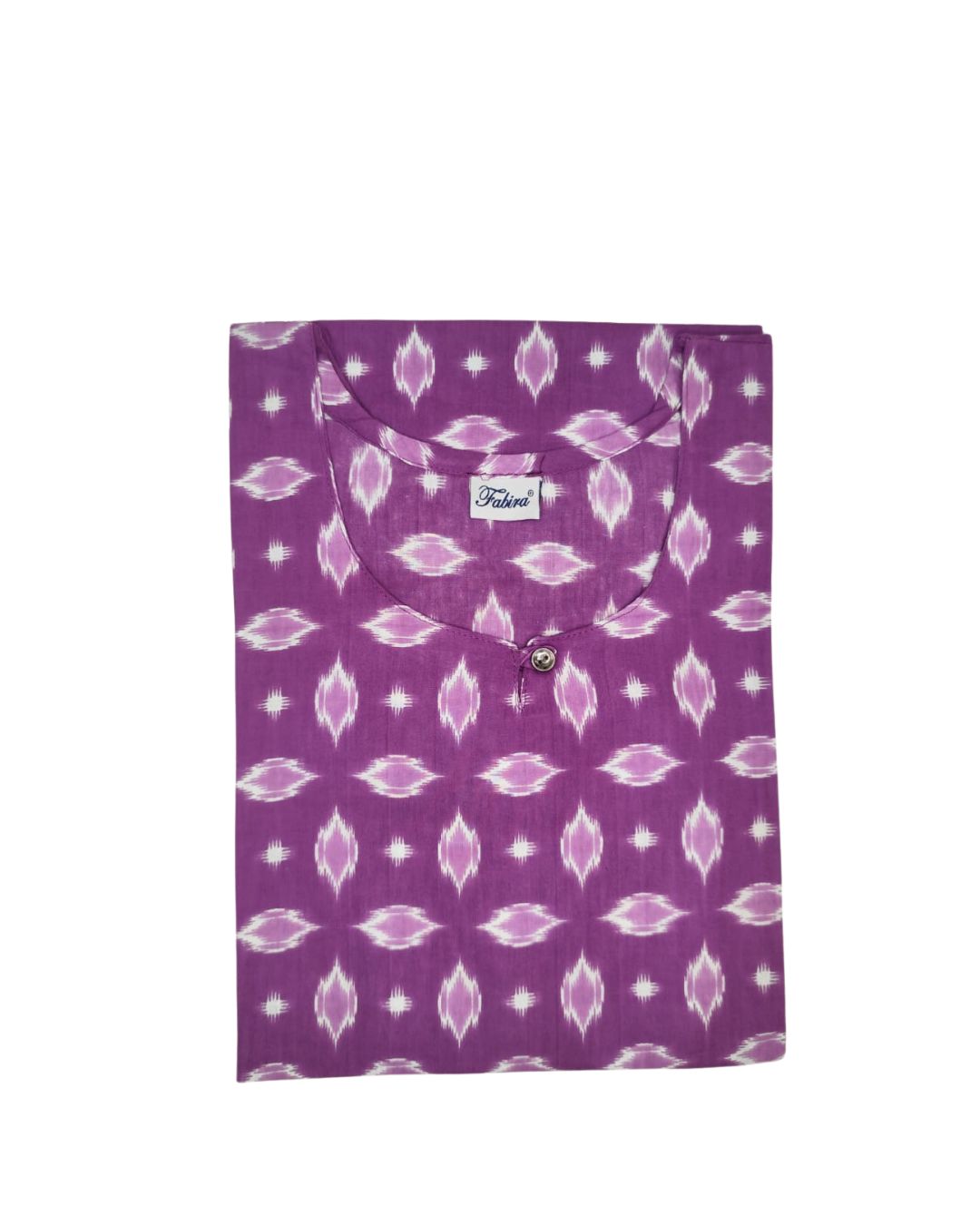 Cotton Short Top - Ikat Print - Purple - 205S19