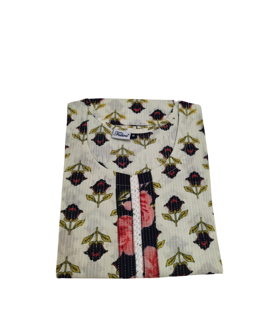 Cotton Short Top - Buti Print - Off-white - 205S3