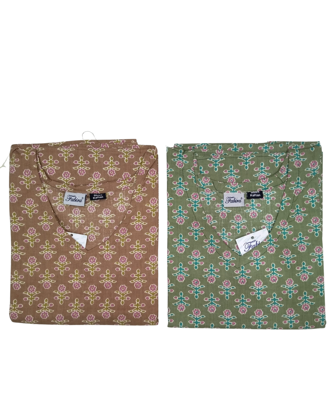 Half Khaftan – Small Floral Buti - Blue, Light Brown & Olive - SK02