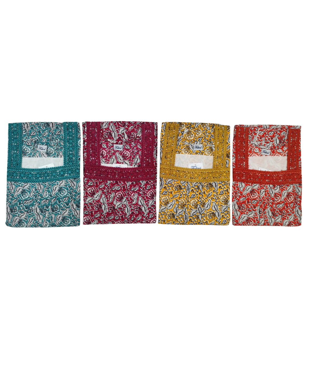 A - line Lace pattern - Floral Vine print - Purple, Green, Dark Pink, Yellow & Orange - 550LQ02