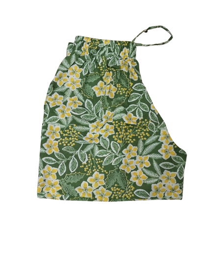 COTTON SHORTS CLUSTER FLORAL PRINT - SAGE GREEN - SHC10
