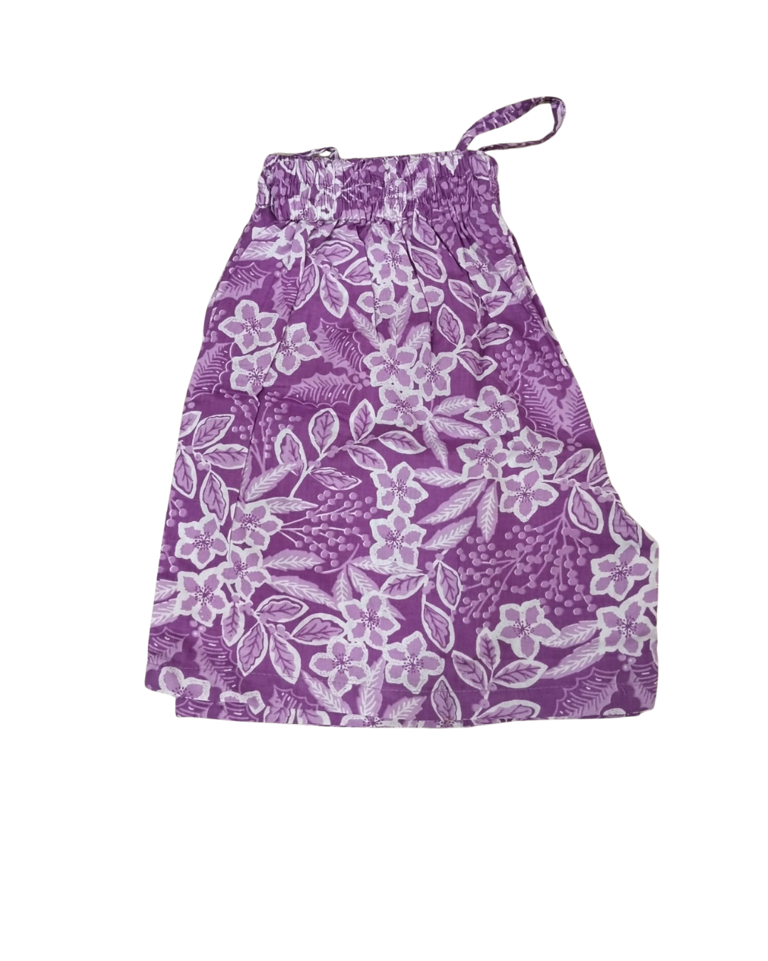 COTTON SHORTS CLUSTER FLORAL PRINT - LAVENDER - SHC11