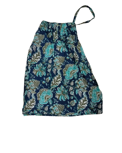 COTTON SHORTS FLORAL PRINT - DARK BLUE - SHC07