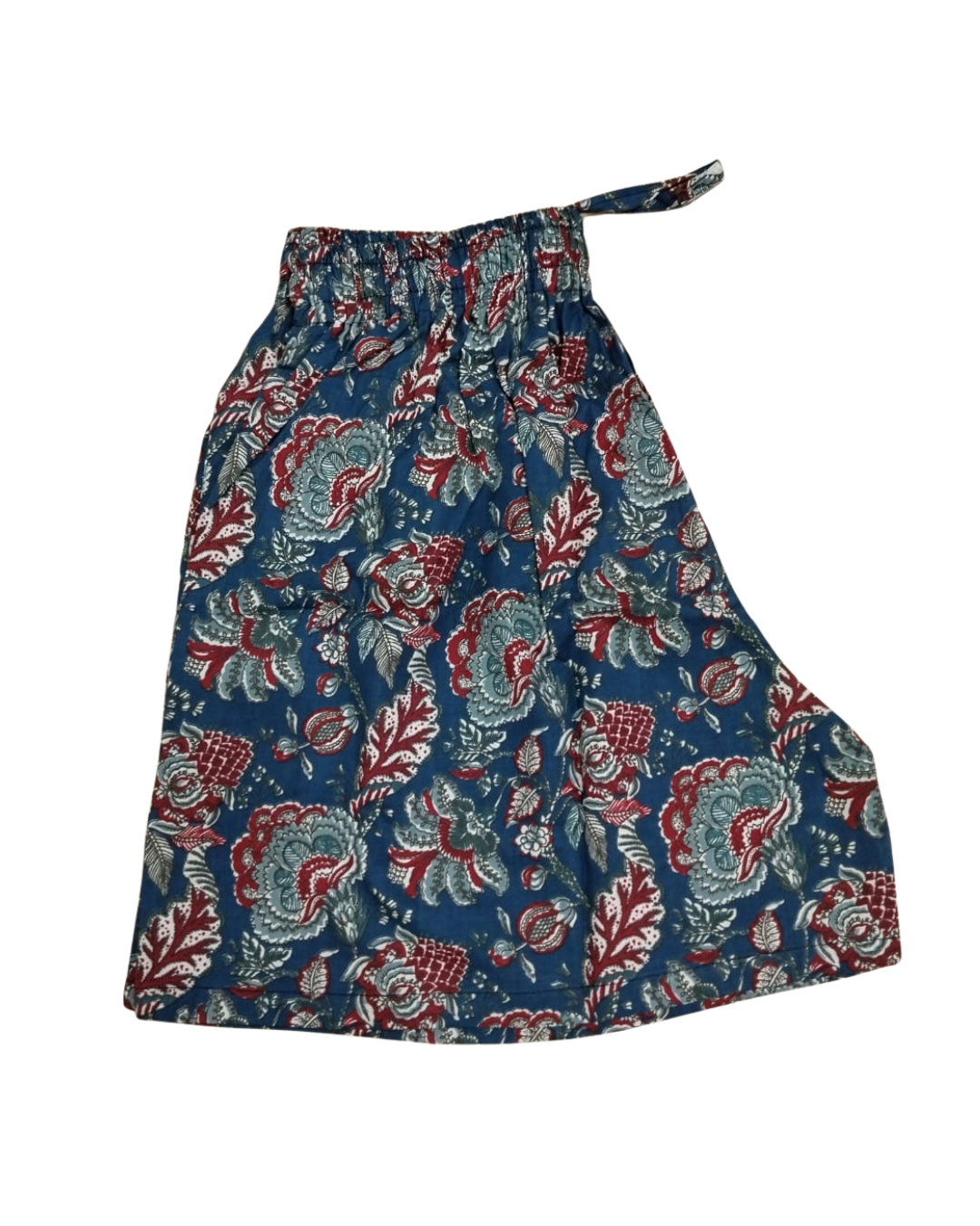 COTTON SHORTS FLORAL PRINT - RAMA BLUE - SHC08